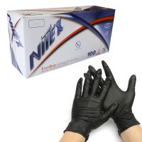 nitex gloves 200x200 - دستکش معاینه بدون پودر مشکی نیتریل نیتکس NITEX بسته‌ی 100 عددی