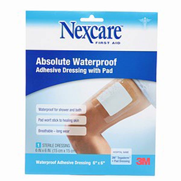 Absolute Waterproof Transparent Dressing With Pad singles 2 1 - پانسمان نامرئى ضد آب با پد تکی Nexcare 3M