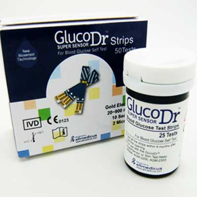 gluco dr strip 1 - نوار تست قند خون گلوکو داکتر GLUCO DR TEST STRIP