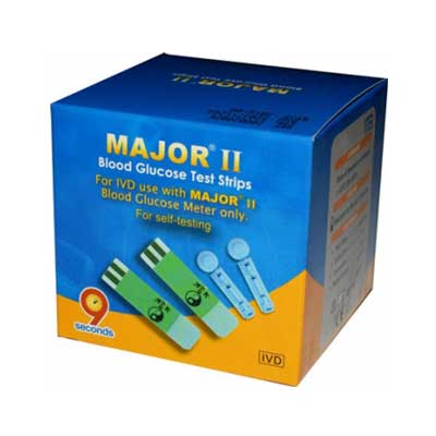 major 2 strip 1 - نوار تست قند خون ماژور2 MAJOR II TEST STRIP
