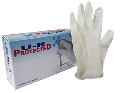 UR PROTECTED..... - دستکش لاتکس U-R PROTECTED بسته‌ی 100 عددی