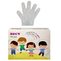 bekr disposable gloves 200x200 - دستکش یکبار مصرف نایلونی کودک بسته 100 عددی مدل بکر