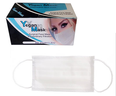 yeganmask4 - ماسک سه لایه جراحی کش‌دار 50 عددی Yegan Mask