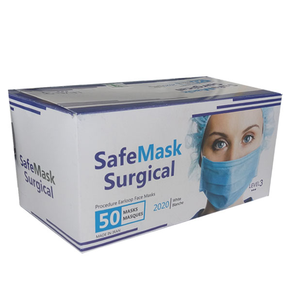 1 - ماسک سه لایه جراحی کش‌دار ۵۰ عددی Safe Mask
