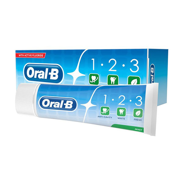 oral b active fluoride - خمیردندان نعنایی 100 میلی لیتر سه کاره اورال بی Oral B