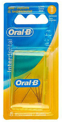 oral b clinic line 6 1 - یدک بین دندانی استوانه‌ای اورال بی 6 عددی Oral B Interdental