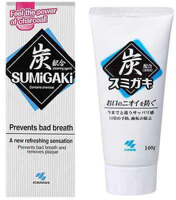 sumigaki toothpaste 1 - خمیر دندان زغالی کوبایاشی مدل Sumigaki