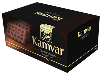 pk40141 1 - بیسکویت کاکائویی بدون شکر و رژیمی کامور KAMVAR