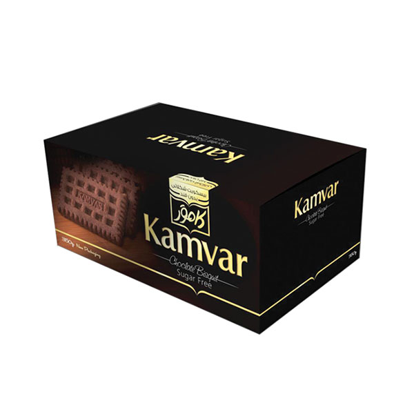 pk40141 - بیسکویت کاکائویی بدون شکر و رژیمی کامور KAMVAR