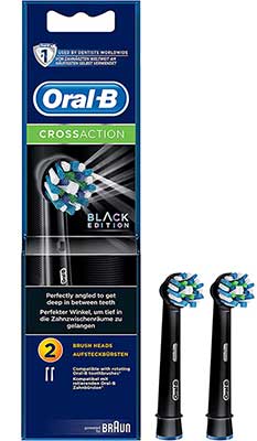oralb crossaction black replacement web 2 - سری مسواک برقی اورال بی 2 عددی Oral-B Cross Action مدل مشکی