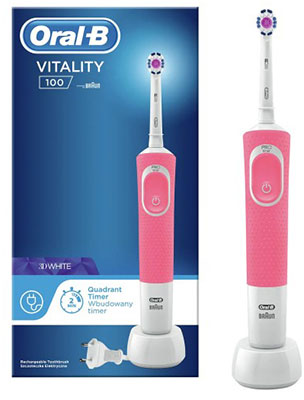 vitality 3d white d100 01 - مسواک برقی اورال بی Oral-B Vitality 100 3D White