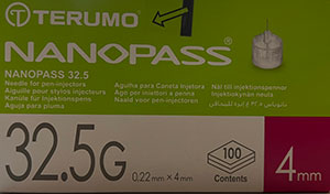 terumo 02 - سرسوزن قلم انسولین 4 میل Terumo 32.5G-4mm