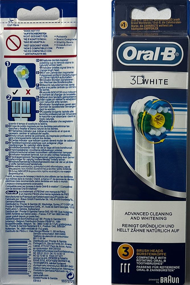 3dwhite1 - سری مسواک برقی سفید کننده 3 عددی Oral-B 3D White