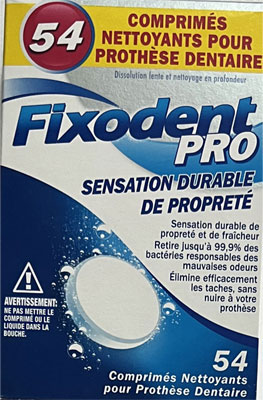 fixodent 54 02 - قرص تمیز کننده دندان مصنوعی فیکسودنت 54عددی Fixodent Pro