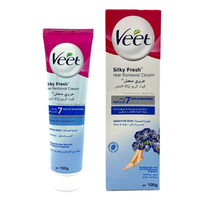 Veet Hair Removal Sensitive 4 - کرم موبر ویت Veet مناسب پوست حساس مدل Silky Fresh