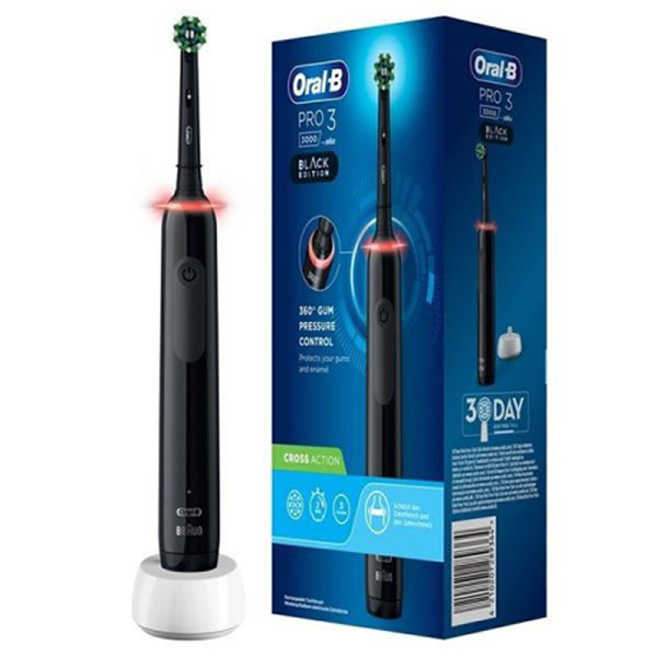 مسواک برقی اورال بی Oral B مدل Pro3 3000 Black Edition oral b pro 3 3000 cross action black edition 01 - مسواک برقی اورال بی Oral B مدل Pro3 3000 Black Edition