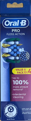 toothbrush profloss - سری یدک مسواک برقی اورال بی Oral B مدل Pro Floss Action بسته 4 عددی
